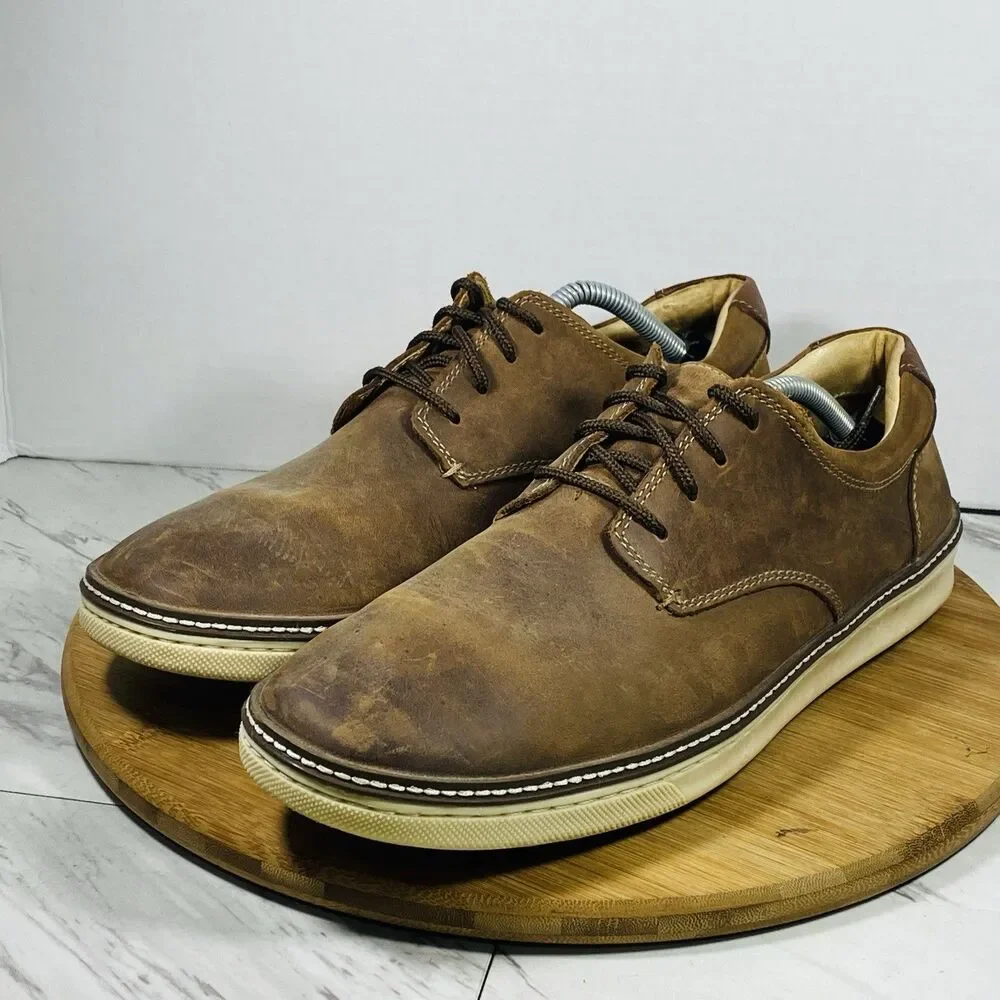 Johnston & Murphy Mens 12M Shoe Sheepskin Leather Brown